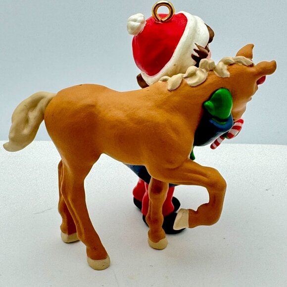 Hallmark 1991 Keepsake Ornament "Sweet Talk" Girl With Pony Handcrafted - Picture 9 of 11